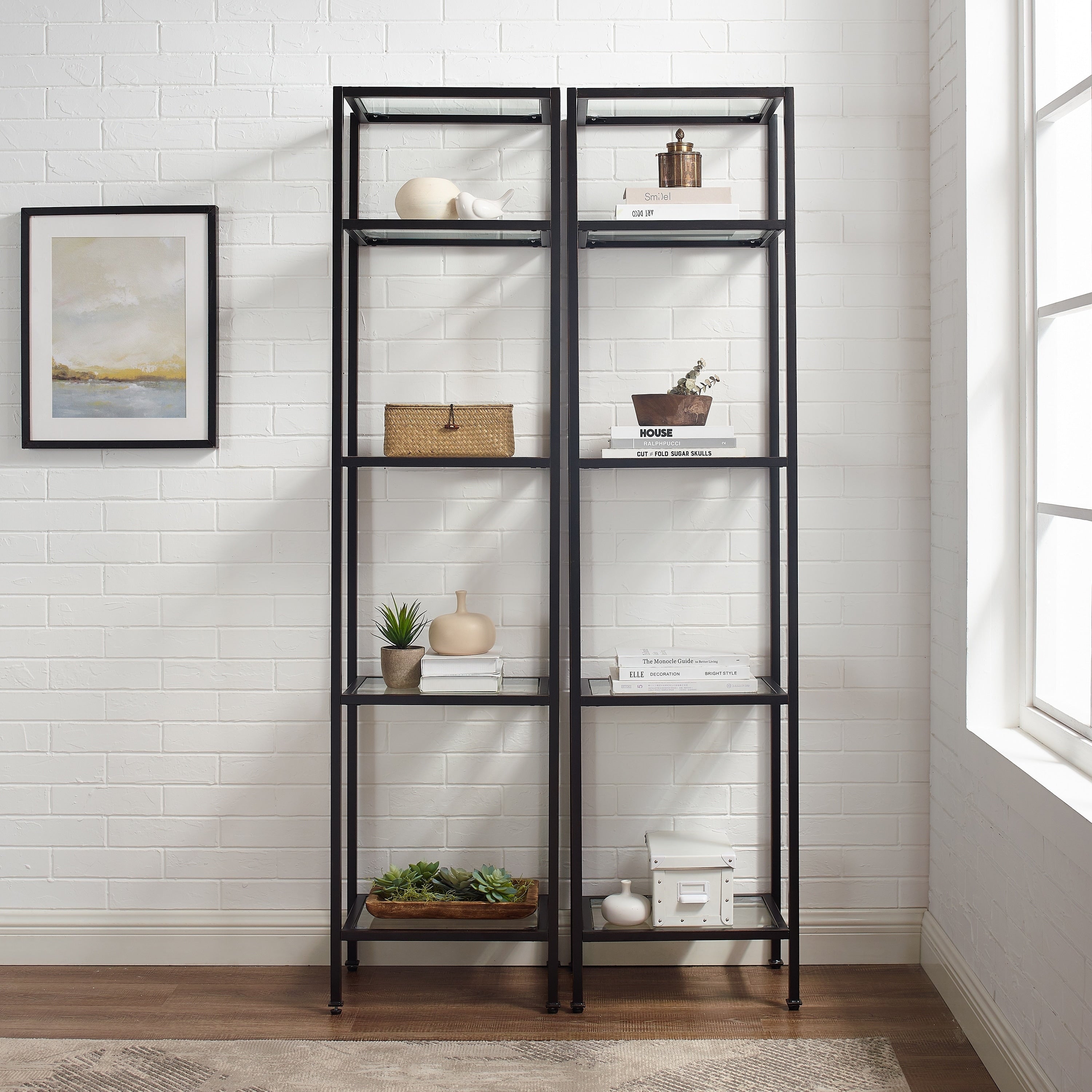 Aimee 2Pc Narrow Etagere Set Oil Rubbed Bronze