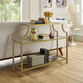 Crosley Furniture Aimee Goldtone Finish Glass Console Table