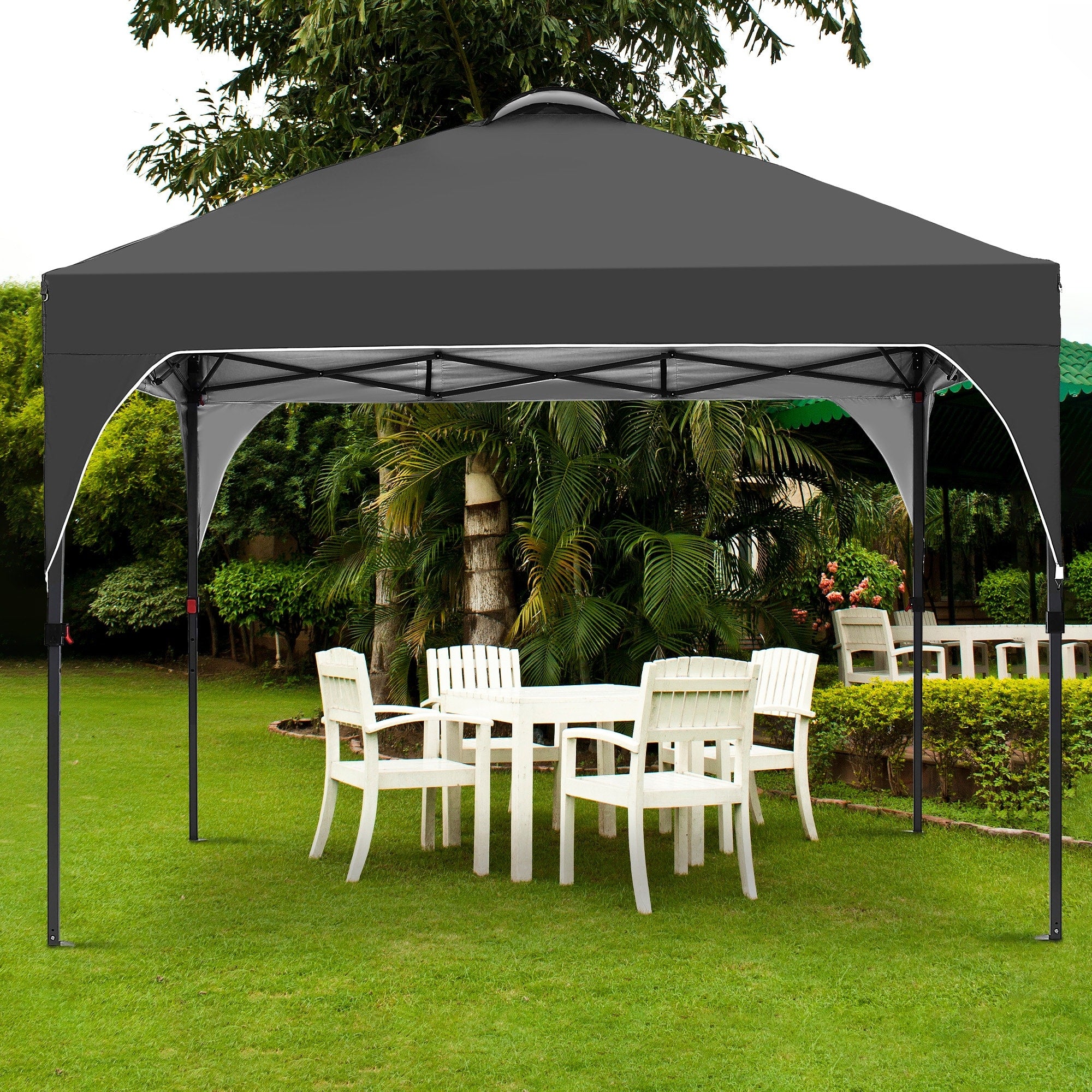 Ainfox 10X10 Pop Up Canopy Tent Easy Setup Gazebo Outdoor Canopy With 3 Adjustable Heights