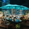 Ainfox 15Ft Double Sided Patio Solar Led Lighted Market Umbrella