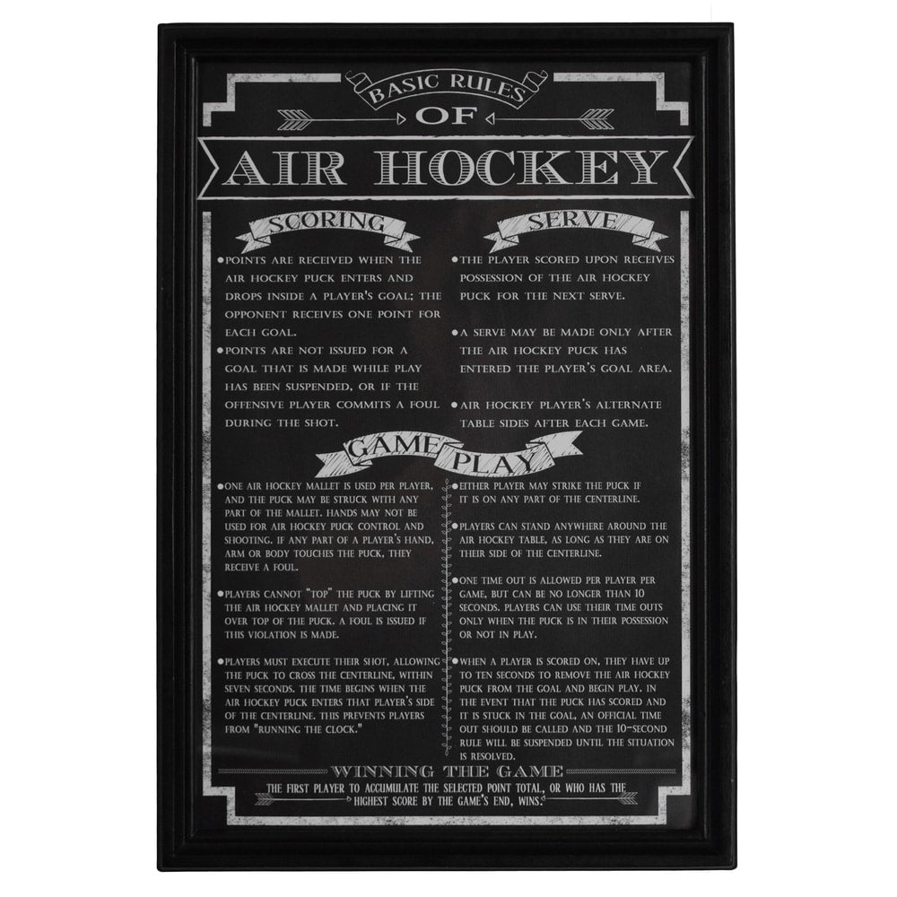 Air Hockey Game Rules Wall Art Black