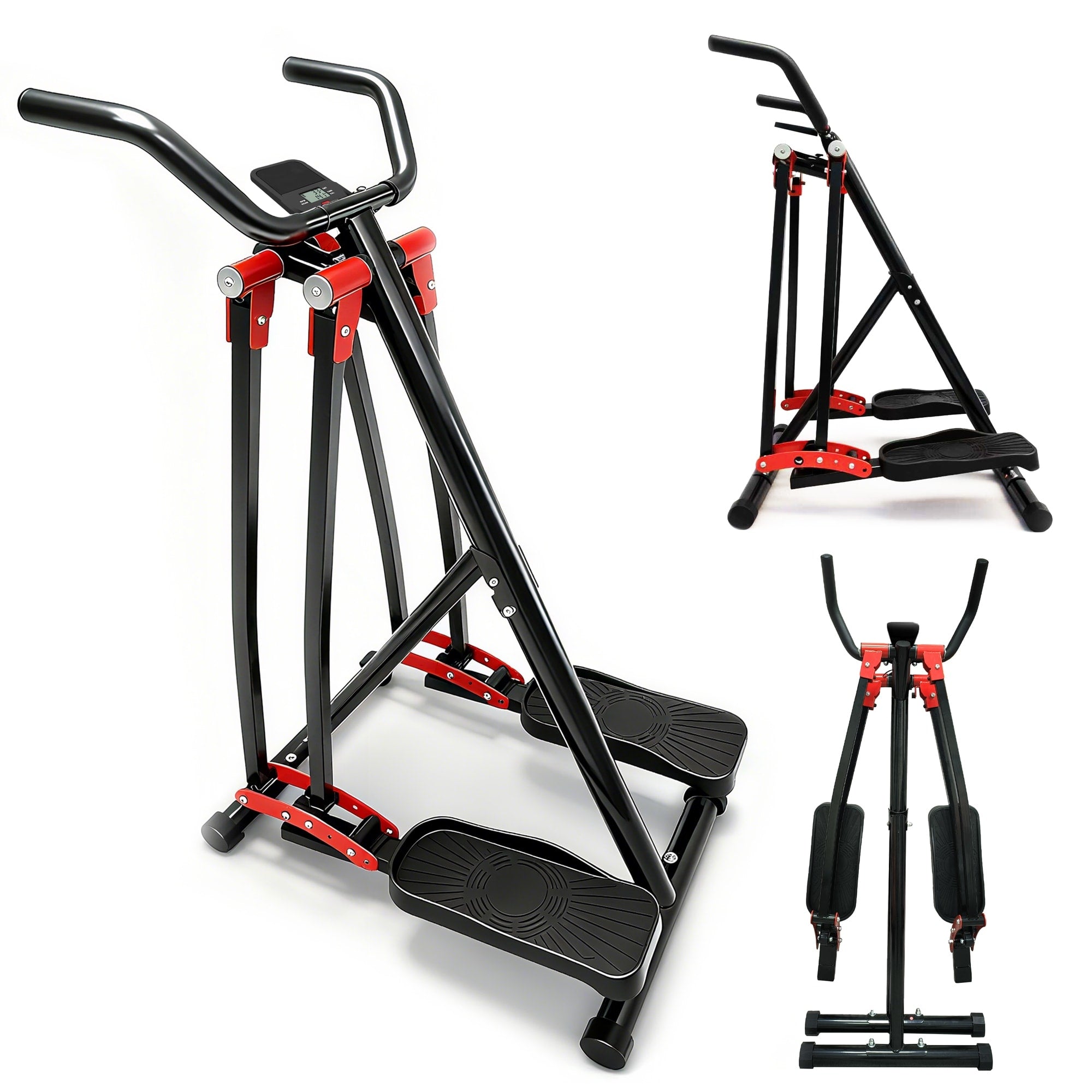 Air Walking Elliptical Machine Foldable Cardio Cross Trainer Glider For Full Body With Lcd Display