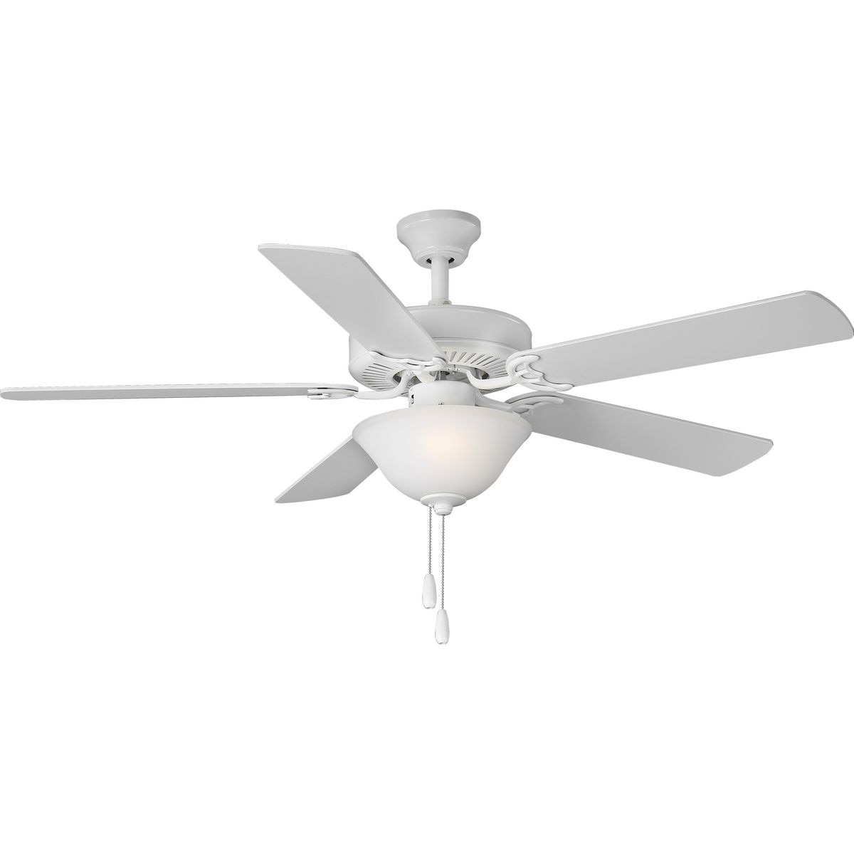 Five Blade 52 Ceiling Fan With Alabaster Light Kit