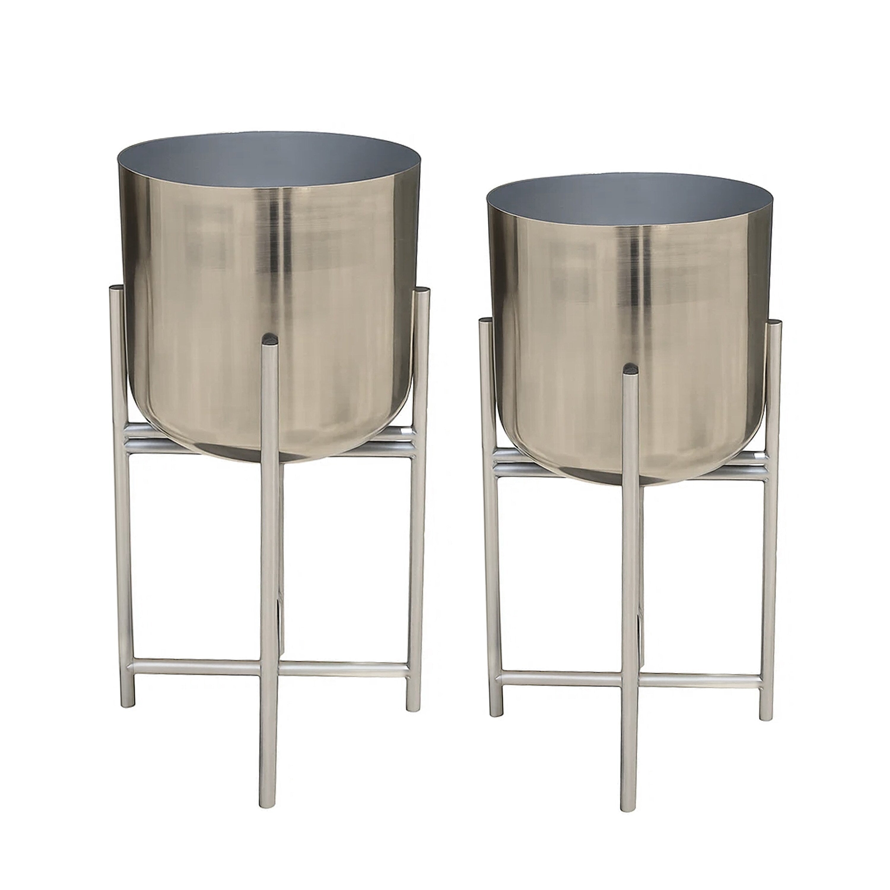 Aira Set Of 2 Planters Foldable Metal Stand