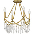 Airedale 4 Light Semi Flush Mount In Aged Brass