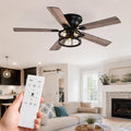 52 In Ceiling Fan With Light Walnut Plywood Blades Quiet Reversible Dc Motor Remote Control 6 Speeds