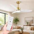 52 In Led Ceiling Fan With Light 3 Blades Remote Control 6 Speeds
