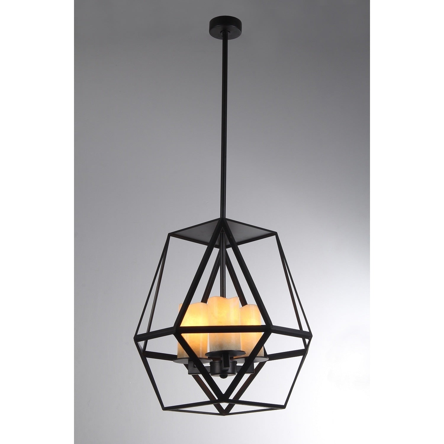 Aishani 3 Light Black Finish 17 Inch Pendant