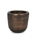 Aivana Large Antiqued Gold Metal Floor Vase