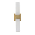 Aiwen Modern 1 Light Led Wall Sconce Electroplated Brass Finish With White Jade Acid Washed Glass Shade