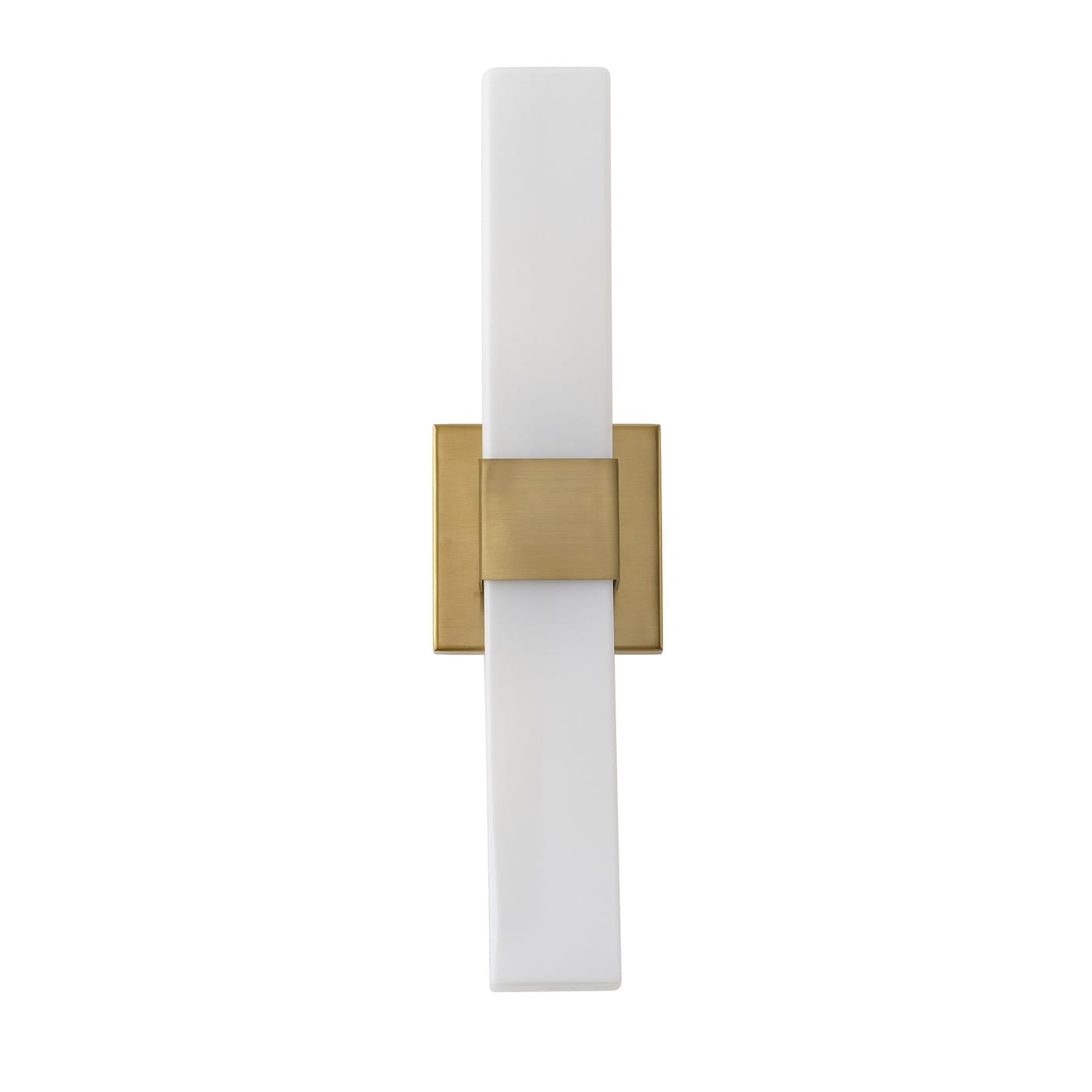 Aiwen Modern 1 Light Led Wall Sconce Electroplated Brass Finish With White Jade Acid Washed Glass Shade