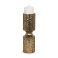 Akira Large Hammered Gold Metal Pillar Candle Holder