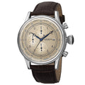 Akribos Xxiv Bold Mens Quartz Chronograph Leather Silver Tone Strap Watch