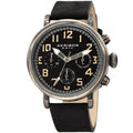 Akribos Xxiv Mens Ancient Black Chronograph Date Leather Strap Watch
