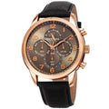 Akribos Xxiv Mens Chronograph Classic Black Leather Strap Watch