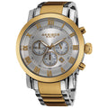 Akribos Xxiv Mens Chronograph Roman Numeral Stainless Steel Goldtone Bracelet Watch