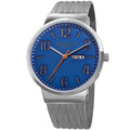 Akribos Xxiv Mens Date Stencil Style Silver Tone Mesh Bracelet Watch