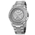 Akribos Xxiv Mens Diamond Stainless Steel Silver Tone Bracelet Watch