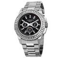 Akribos Xxiv Mens Diamond Stainless Steel Silver Tone Bracelet Watch