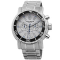 Akribos Xxiv Mens Embossed Dial Multifunction Stainless Steel White Bracelet Watch