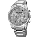 Akribos Xxiv Mens Multifunction Date Stainless Steel Silver Tone Bracelet Watch