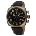Akribos Xxiv Mens Quartz Chronograph Date Display Leather Gold Tone Strap Watch