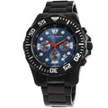 Akribos Xxiv Mens Quartz Chronograph Stainless Steel Black Bracelet Watch