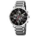 Akribos Xxiv Mens Quartz Chronograph Stainless Steel Silver Tone Bracelet Watch