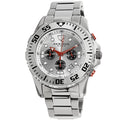 Akribos Xxiv Mens Quartz Chronograph Stainless Steel Silver Tone Bracelet Watch