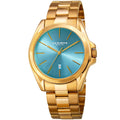Akribos Xxiv Mens Quartz Easy To Read Stainless Steel Gold Tone Bracelet Watch