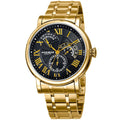 Akribos Xxiv Mens Quartz Retrograde Date Silver Tone Bracelet Watch