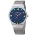 Akribos Xxiv Mens Quartz Stainless Steel Mesh Blue Bracelet Watch
