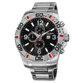 Akribos Xxiv Mens Quartz Stainless Steel Multifunction Dual Time Silver Tone Bracelet Watch