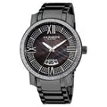 Akribos Xxiv Mens Sparkling Diamond Black Bracelet Watch