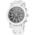 Akribos Xxiv Mens Swiss Quartz Braided Stainless Steel White Strap Chronograph Watch