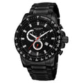 Akribos Xxiv Mens Swiss Quartz Chronograph Tachymeter Stainless Steel Black Bracelet Watch