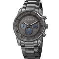Akribos Xxiv Mens Swiss Quartz Crystal Multifunction Stainless Steel Gray Bracelet