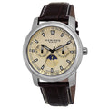 Akribos Xxiv Mens Swiss Quartz Moon Phase Multifunction Brown Strap Watch