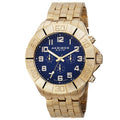 Akribos Xxiv Mens Swiss Quartz Multifunction Dual Time Blue Bracelet Watch