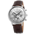 Akribos Xxiv Mens Swiss Quartz Multifunction Leather Brown Strap Watch