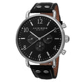 Akribos Xxiv Mens Swiss Quartz Multifunction Leather Silver Tone Strap Watch