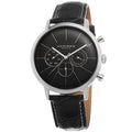 Akribos Xxiv Mens Swiss Quartz Multifunction Leather Silver Tone Strap Watch