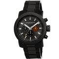 Akribos Xxiv Mens Swiss Quartz Multifunction Stainless Steel Black Bracelet Watch