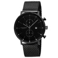Akribos Xxiv Mens Swiss Quartz Multifunction Stainless Steel Mesh Black Strap Watch