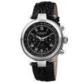Akribos Xxiv Mens Swiss Quartz Multifunction Tachymeter Leather Silver Tone Strap Watch