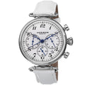 Akribos Xxiv Womens Chronograph Leather Silver Tone Strap Watch