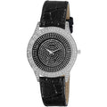 Akribos Xxiv Womens Diamond Black Brilliance Swiss Quartz Strap Watch