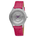Akribos Xxiv Womens Diamond Fuchsia Brilliance Swiss Quartz Purple Strap Watch
