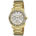 Akribos Xxiv Womens Goldtone Crystal Multifunction Bracelet Watch