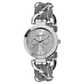 Akribos Xxiv Womens Multifunction Stainless Steel Mesh Link Silver Tone Bracelet Watch Silver